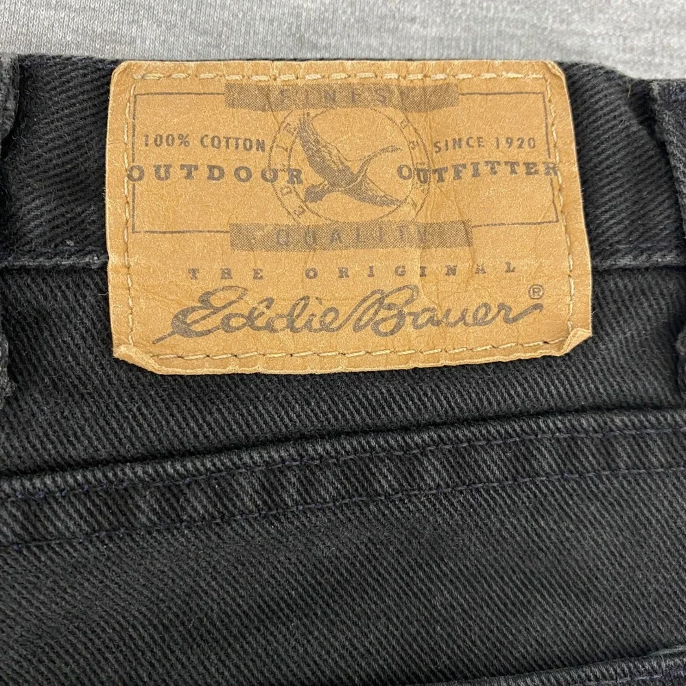 Eddie Bauer Denim Jeans Mens 40x34 Relaxed Fit Black Cotton Casual Pants‎